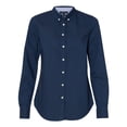 thumbnail image 2 of Tommy Hilfiger Womens New England Solid Oxford Shirt - 13H4378, L, Navy Blazer, 2 of 3