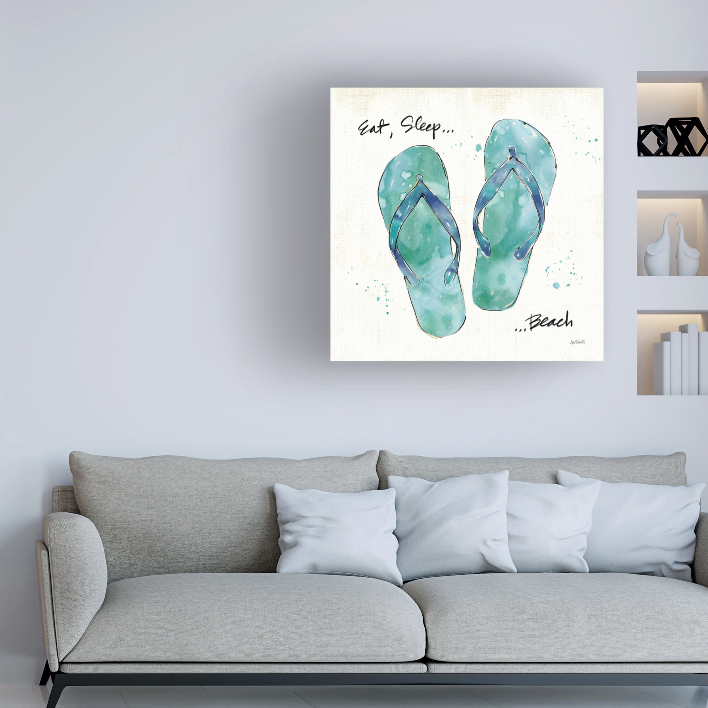 Anne Tavoletti 'Beach Divas VIII Aqua' Canvas Art