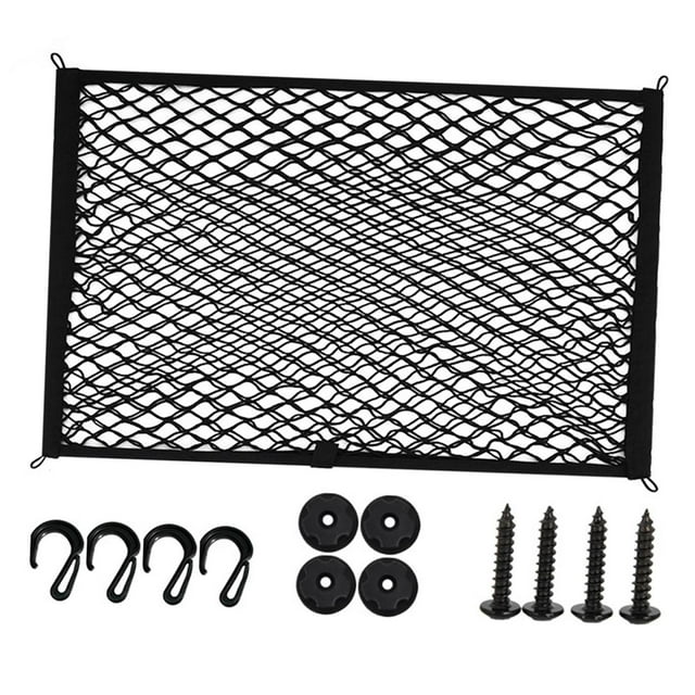 S SERENABLE Filet de Rangement Cargo pour Coffre de Voiture Assemblage Simple pour Voiture VUS Bateau Couche Doube 60cmx100cm