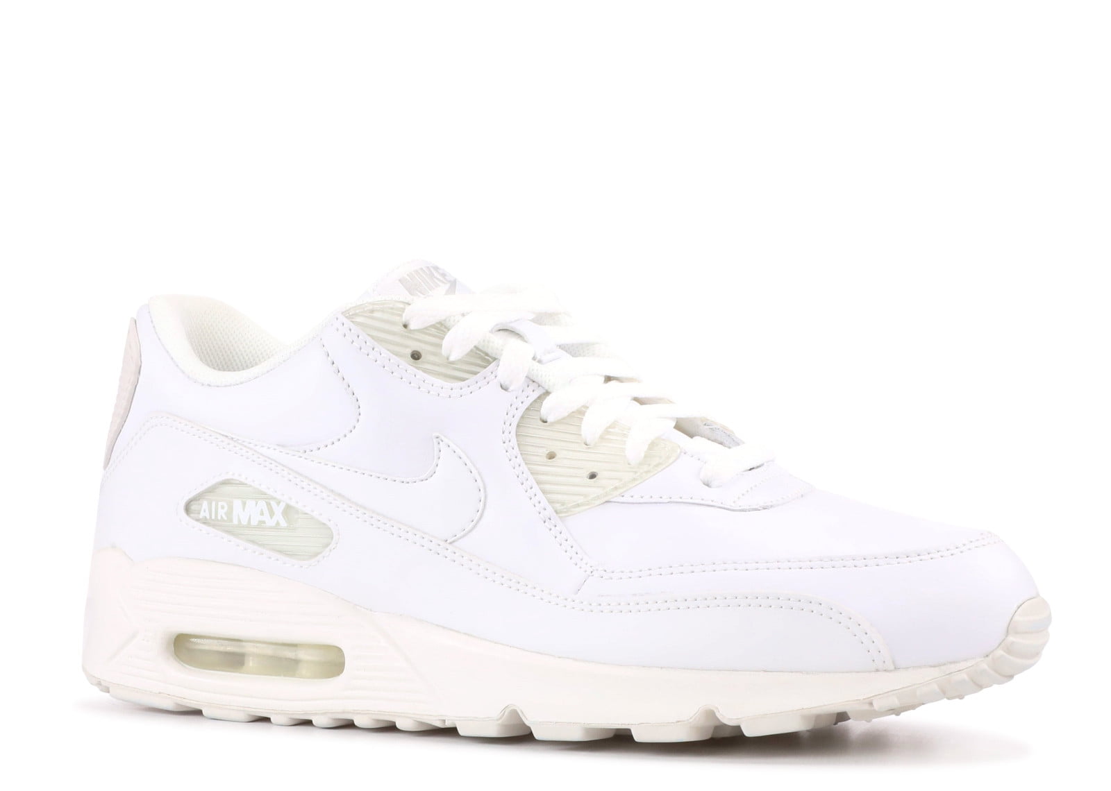 Nike Air Max 90 Leather White/White Men's Running Shoes 302519-113 ...