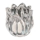thumbnail image 1 of Vidrio Pequeño Portavelas Vintage Transparente Teal Ornamento de Vela de Mesa Forma de Flor, 1 of 4