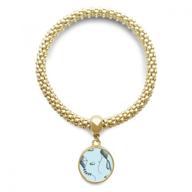 simple Géométrie Peint à la Main Modèle de Cerf-Volant en bracelet Pendentif Chaîne de Bijoux