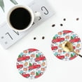 thumbnail image 5 of Disketp Watercolor Red Truck And Fir Tree Funny Coasters,6 Pcs Leather Coasters With Holder, Perfect Housewarming Hostess Gifts,Protect Furniture From Water Marks Scratch And Damage, 5 of 9