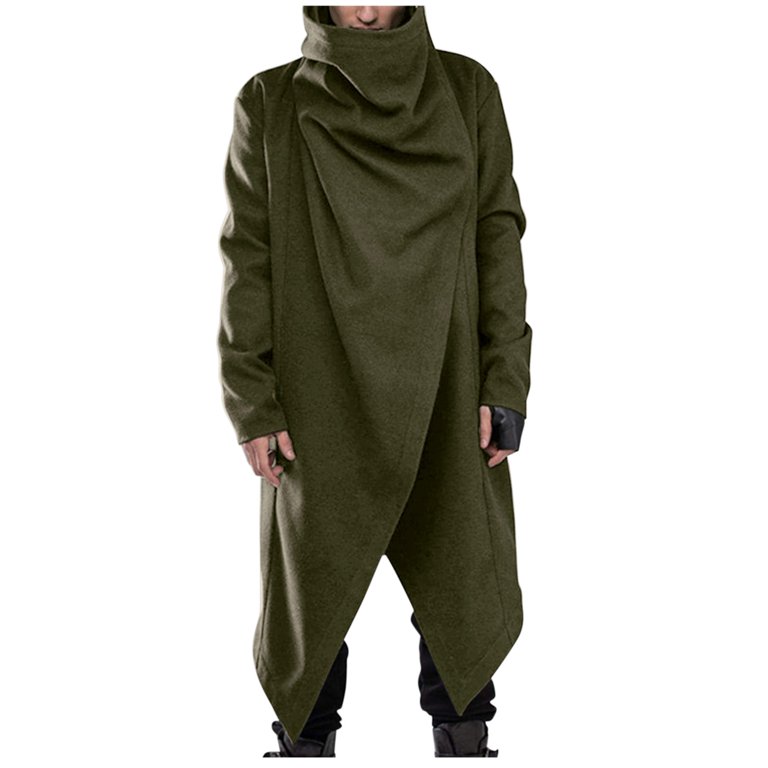 Solid Color Cloak Irregular High Neck Collar Sweaters Solid Color Cloak Irregular High Neck Collar Sweaters