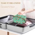 thumbnail image 3 of FORMRS Makeup Bag Travel Cosmetic Organizer for Women Fold Flat Zipper Pouch with Handle, Green American Footballs, 3 of 8