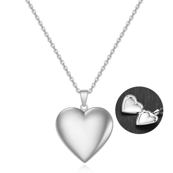 PHOCKSIN Heart Locket Necklace for Girls Memorial Lockets for Women Silver|Gold|Black|Rose Gold Lockets with Text Engraved Very Cute Locket for Birthday Gifts