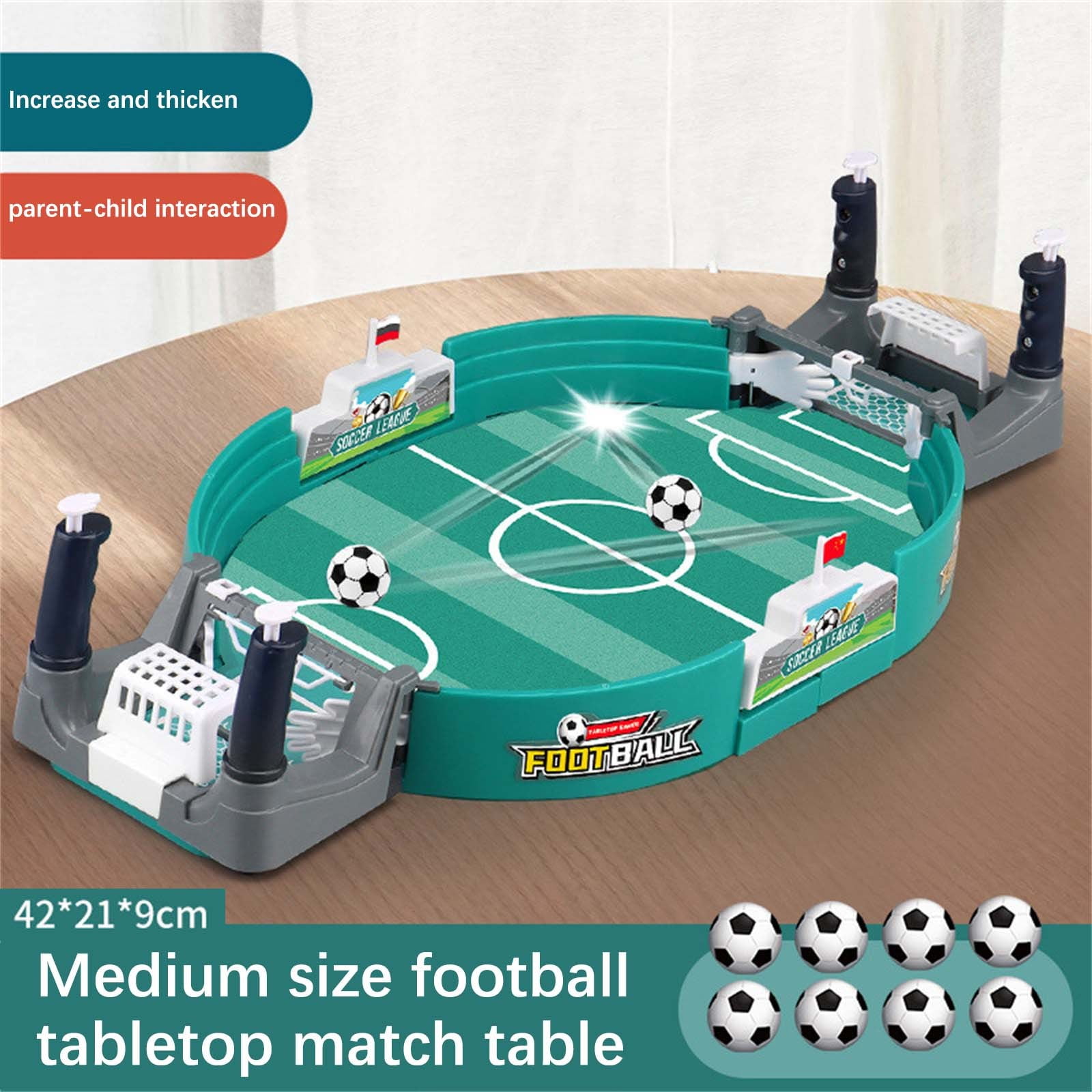 Lekihaqq 2 Packs Portable Table Football Game Set with Manual Scorekeeper - Interactive Family Party Game for Indoor Fun and Sports Enthusiasts