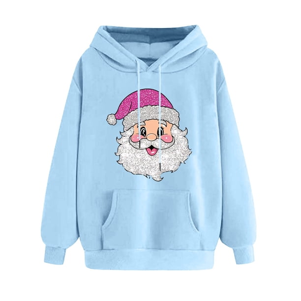 WILLBEST Sudadera Navideña para Mujer con Estampado Navideño, Cuello Redondo y Manga Larga, Estilo Casual y con Capucha Chica