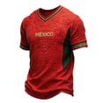 thumbnail image 2 of Mexico 2026 Soccer Cup Fan Jersey for Men, V-Neck Short Sleeve Supporter Shirt, Breathable Athletic Top for Match Day & Tailgate, 1 PC Light Gray S, 2 of 4