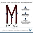 thumbnail image 5 of CTM  35mm Wide Pin Dot Y-Back Button-End Suspenders (Men), 5 of 5