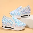 thumbnail image 5 of Womens Shoes Rhinestone Comfortable Platform Slip on Shoes Fashion Flat Hidden High Heels Non-Slip Sneakers, 5 of 5