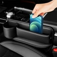 thumbnail image 6 of COM1950s Universal Car Center Console Organizer with Cup Holders – Seat Gap Storage Box for Phones,Keys,30Oz Tumblers (Abs Plastic,0.6Lbs), 6 of 7