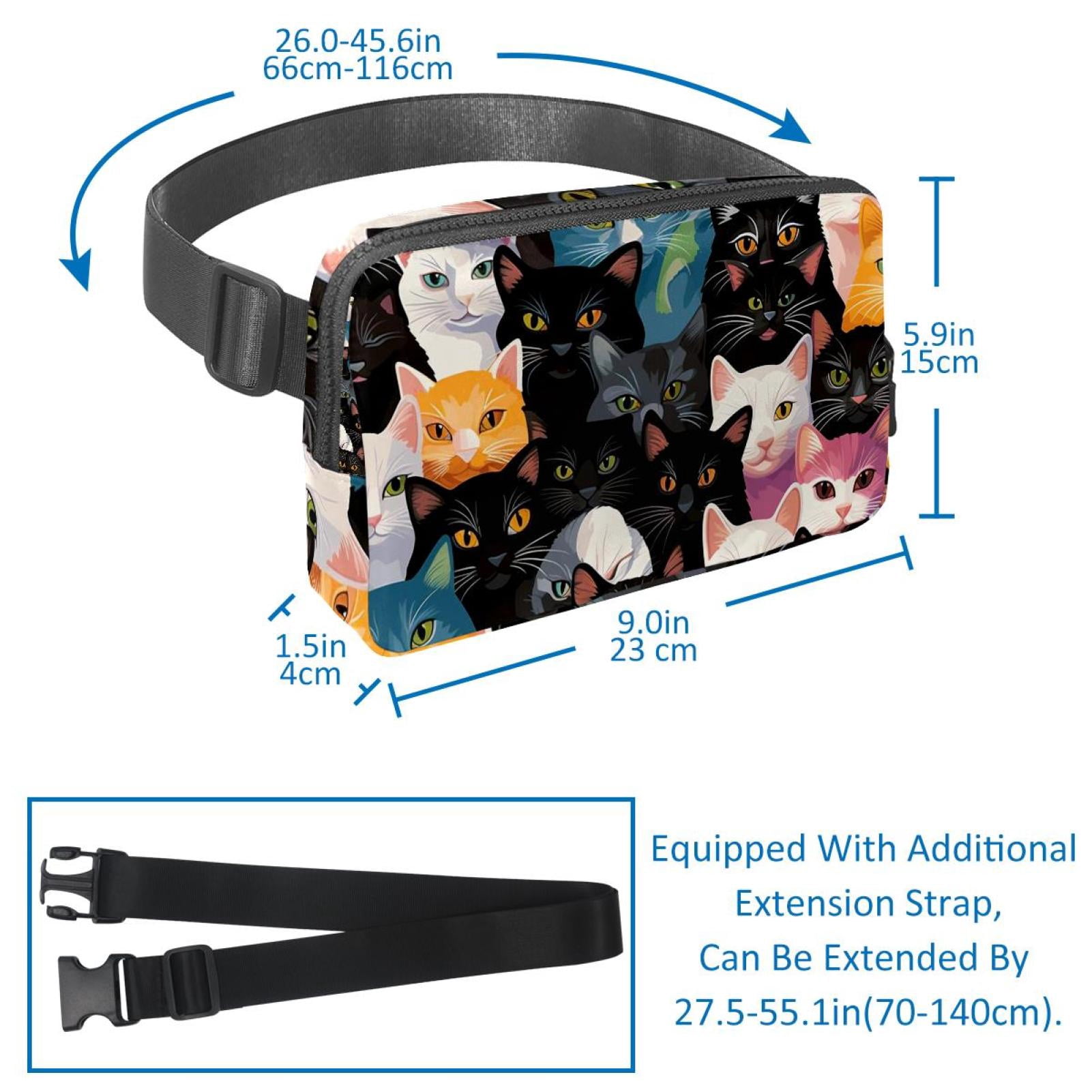 Cat Waist Pack Running Belt Fanny Packs Lightweight Adjustable with Extension Strap Unisex