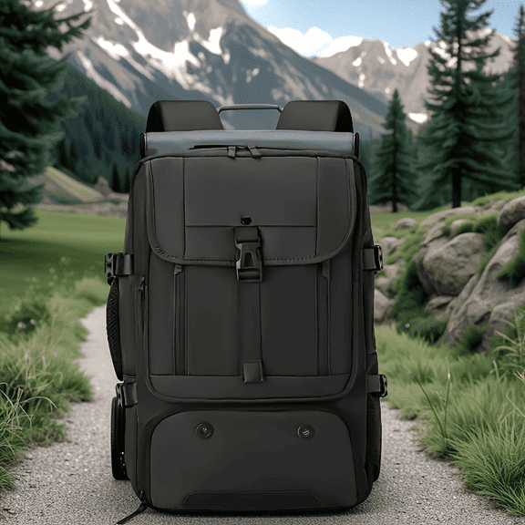 Travel Laptop Backpack with Separate Shoe Compartment - Large Capacity Water Resistant Oxford School Bag, Durable Business & Gym Daypack for Men Women, Black