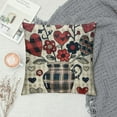 thumbnail image 2 of Wuche Valentines Day Pillow Covers Buffalo Plaid Dots Love Heart Balloons Vases Print Decorative Throw Pillows Outdoor Vintage Rustic Pillow Cases for Sofa Bed Living Room Decor, 2 of 5