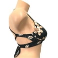 thumbnail image 2 of Victoria's Secret Pink Swim Bikini Top Keyhole Strappy Black Tropical Print Size Large NWT, 2 of 5