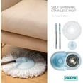 thumbnail image 3 of Grazie Spin Mop and Bucket with Wringer, Stainless Steel Handle, Self-Wringing System, Built-in Wheels, Easy Floor Cleaning for Hardwood, Tile, and Laminate, Includes Mop Head Refills, 3 of 6