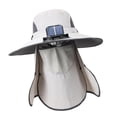 thumbnail image 4 of Sombrero de ventilador solar al aire libre sombrero de pescador sombrero de impermeable cómodo de protección solar transpirable gorra de pesca con Gris claro, 4 of 8