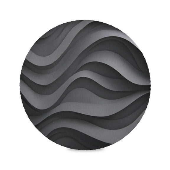 JLWWHD Undulating Waves Round Placemats Set of 6 Heat Resistant Washable Kitchen Table Decorations 15.4in