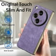 thumbnail image 3 of Allytech Folding Phone Case Compatible for OnePlus Open, Ultra Slim Luxury Premium PU Leather Shockproof Anti-Fall Skin Friendly Cover Case for OnePlus Open/Oppo Find N3 2023 - Purple, 3 of 11