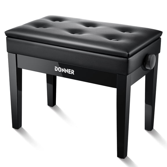 Donner Duet Piano Bench Stool with Storage Wooden