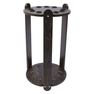 13.78" Floor Stand Wood Pool Cue Rack 9 Pool Billiard Table Cue Organizer