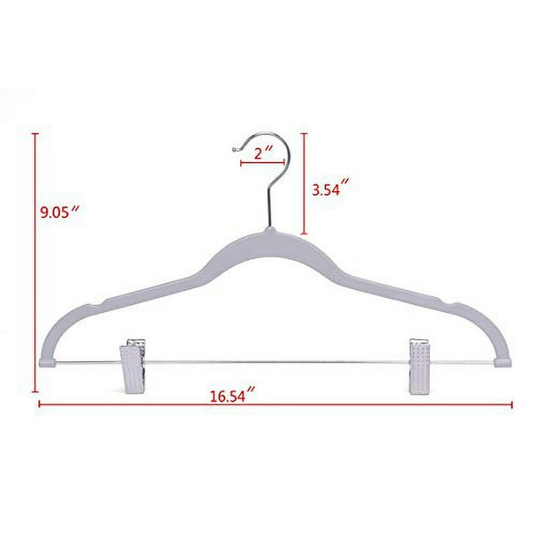 High-grade Coat Hanger (100 Pack) Flocked Clothes Hangers W/ Non slip  Surface