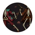 thumbnail image 4 of Skeleton Pirate Round Tablecloths Table Covers with Elastic Polyester Fitted Tablecloth Circular Table Cloths for Indoor Outdoor, 4 of 8
