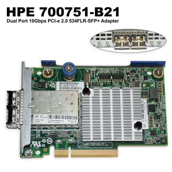 Pre-Owned HP FlexFabric 534FLR-SFP+ Dual 10GbE Network Adapter with SFP  701531-001