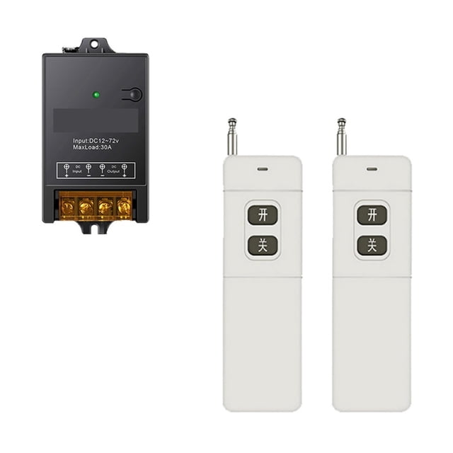 Wireless Remote Control Switch On-off High-power 30A Wide-voltage DC 12-72V Long-distance RF433 Remote Control 3000M ,Easy to Install