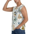 thumbnail image 3 of Goofa Cute Colorful Animal Printed Men's Sleeveless T-Shirt - Athletic Gym Workout Tank Top for Men - Moisture-Wicking, UPF 30+ Quick-Dry Muscle Tee-XX-Large, 3 of 8