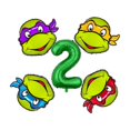 thumbnail image 1 of Juego de globos de tortugas Ninja mutantes para adolescentes, 5 uds., globos con números de cumpleaños, decoración de fiesta para niños, figuras de Anime, modelos de juguetes para niños, regalos, 1 of 2