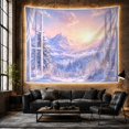 thumbnail image 6 of Snowy Peaks Above Layered Forests Beyond an Open Window, Dreamy Digital Art for Nature Lovers, Alpine Decor, Christmas Gift, Tapestry Wall Hanging for Bedroom and Living Room, 6 of 7