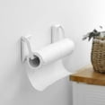 thumbnail image 2 of Mosiee 1Pcs Towel Paper Roll Holder Cling Film Rack Shelf Magnetic White Storage Rack Hook Design Kitchen Fridge Bathroom Storage Tool, 2 of 9