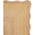 thumbnail image 4 of Natural Jute Area Rug with Scalloped Edges and Double Border Handwoven Floor Mat for Living Room, Bedroom Decor Yellow 8 x 8 ft, 4 of 5