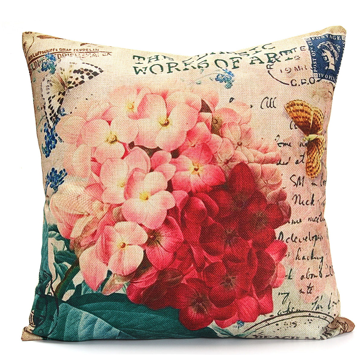 Retro Flower Throw Decorative Pillow Case Pillow Cover Sofa Car Cushion Cover 
