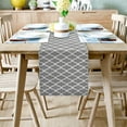 thumbnail image 5 of Table Runner Moroccan Lattice Table Decoration for Kitchen Dinning Grey Geometric Classic Quatrefoil Trellis Table Decoration for Indoor Outdoor Party Wedding Decor 13x90inch, 5 of 7