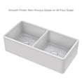 thumbnail image 2 of Whitehaus Collection 36" Reversible Double Bowl Fireclay Kitchen Sink with Grid Set: Three Edge Frame, Plain Front Apron, 2 of 6
