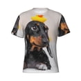 thumbnail image 4 of Vsdgher Dachshund Sitting in Bathtub Print Men's Dry Fit Mesh Athletic Shirts Moisture Wicking Tennis T-Shirt Tops, 4 of 9