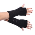 thumbnail image 2 of Gants Chauds en Tricot Creux Mode Couleur Unie Simple Décontracté Automne et Hiver pour Femmes, 2 of 3