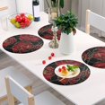 thumbnail image 6 of Ryvnso Red Rose Flower with Gold Round Plate Mats Dining Table Placemat Set of 4 for Holiday Decoration, 6 of 7
