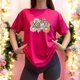 thumbnail image 3 of Playera Blusa Mujer De Mamá con Estampado de Flores Ropa Casual y Bonita para Día de la Madre Color Fucsia Talla Chica Marca Emil SaEs, 3 of 4
