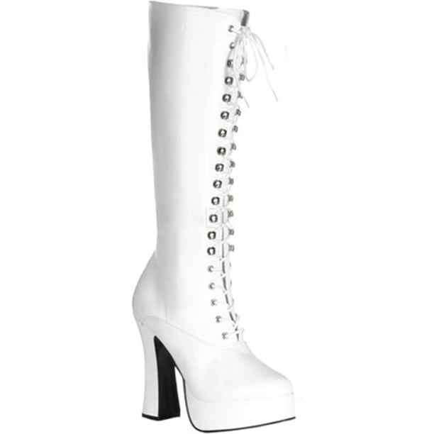 Pleaser 5 Inch Sexy Knee High Boots With Zipper Chunky Heel Platform