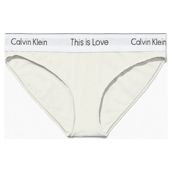 Calvin Klein Women's Modern Cotton This Is Love Bikini Underwear, ivory, XS