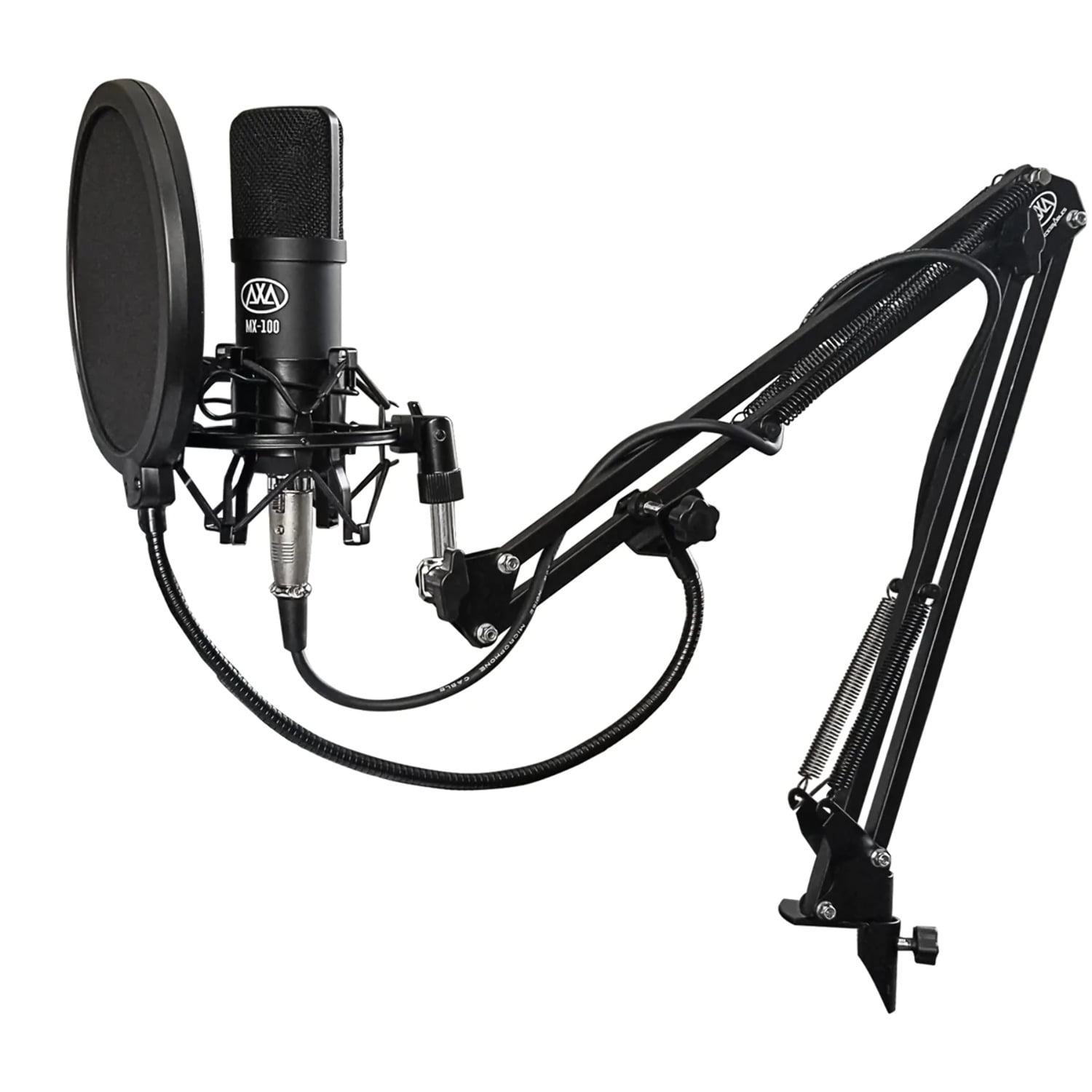 AxcessAbles MX100 Professional Cardioid Studio Condenser Mic Bundle