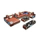 thumbnail image 1 of Luxury Living Room Sofa Italian Genuine Leather Couch with Bluetooth Speaker, USB and LED Light + Coffee Table, TV Stand My Lux Decor Round, 1 of 9