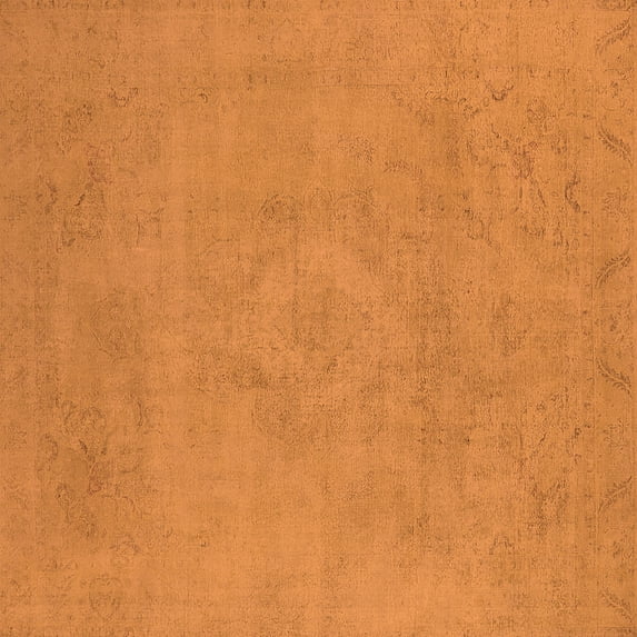 Ahgly Company Indoor Square Oriental Orange Industrial Area Rugs, 3' Square