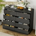 thumbnail image 3 of 8-Drawer High Gloss Dresser – Modern Black Dresser with Ample Storage, Stylish Organizer for Bedroom, Hallway, or Office, 3 of 7