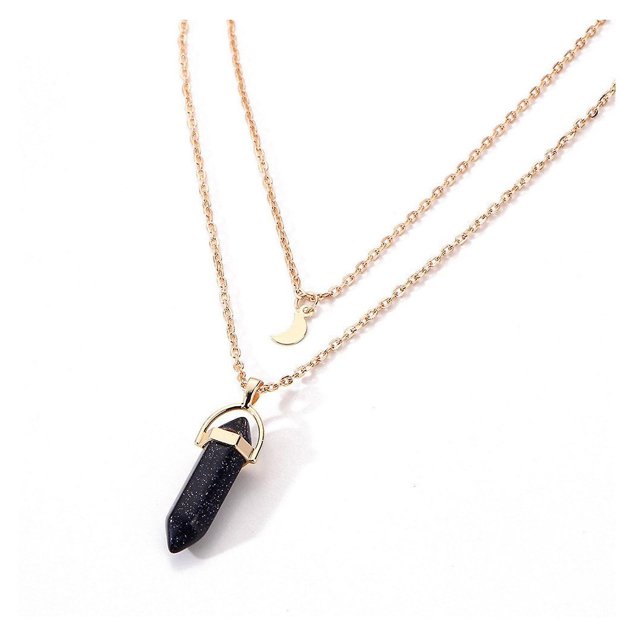 Collar HUOGUO con colgante de cristal de piedra natural para mujer