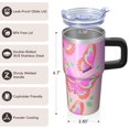thumbnail image 3 of Butterfly 20oz Stainless Steel Tumbler with Handle and Straw – Insulated Travel Cup with Sliding Lid, 360° Full Wrap Printed Mug for Home, Outdoor & Sports Use, Spring, 3 of 6